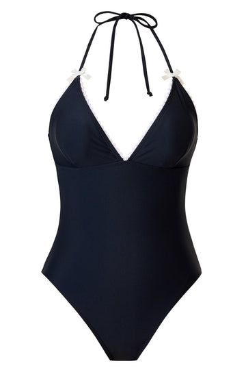 Maillot de bain une pièce noir dos nu avec couverture